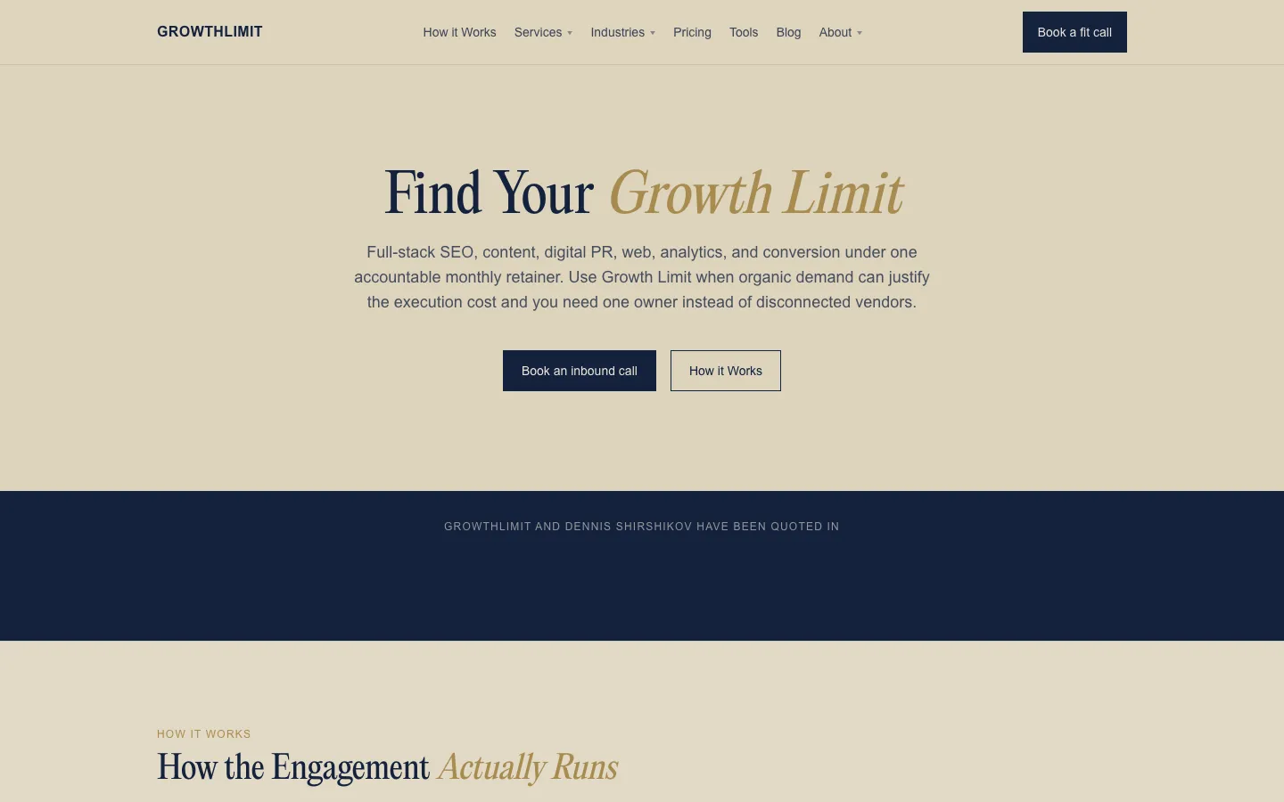 Growth Limit homepage